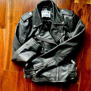 New Walter Baker Liz Leather Moto Jacket